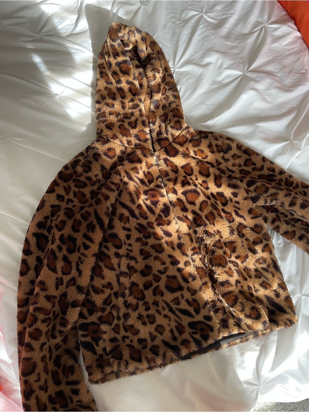Superdown Leopard Faux Fur Hooded Puffer Jacket - Brown/Tan